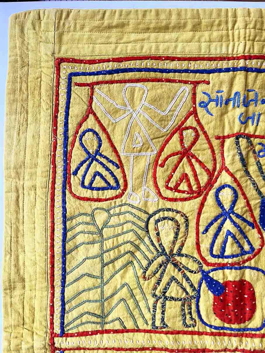 Large aplique wall hanging from Kutch