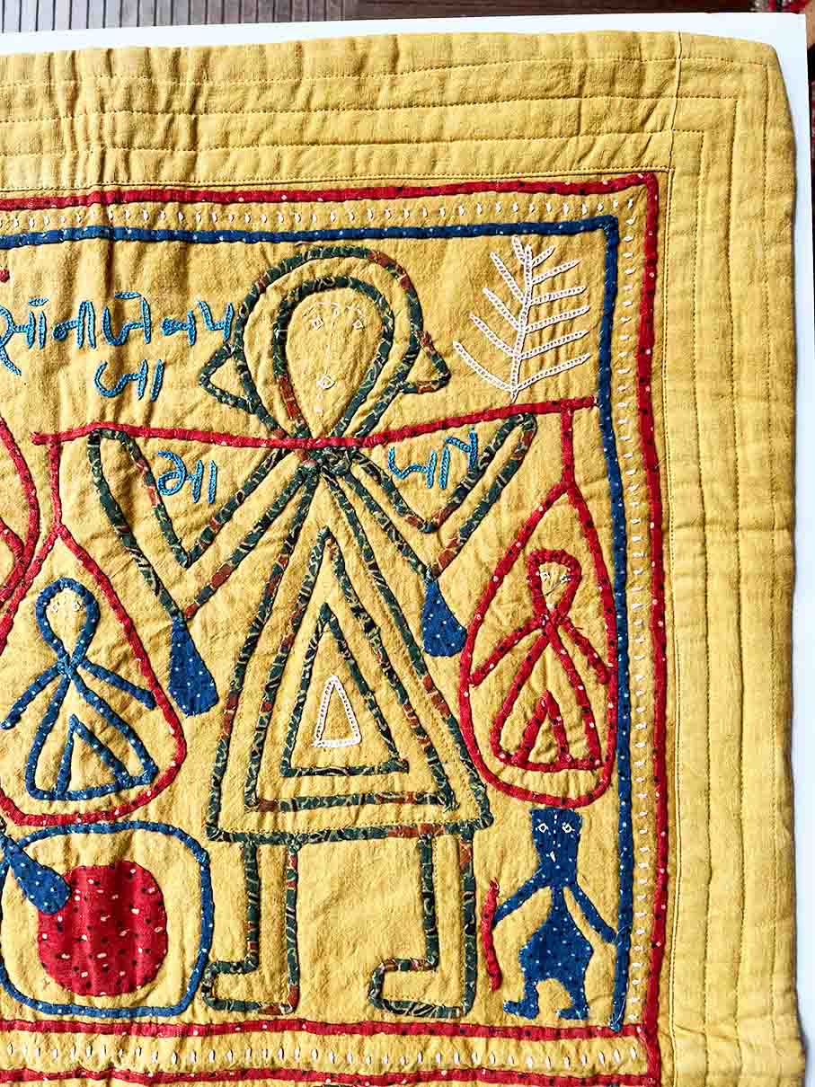 Large aplique wall hanging from Kutch