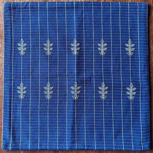 Hand embroidered blue cushion covers