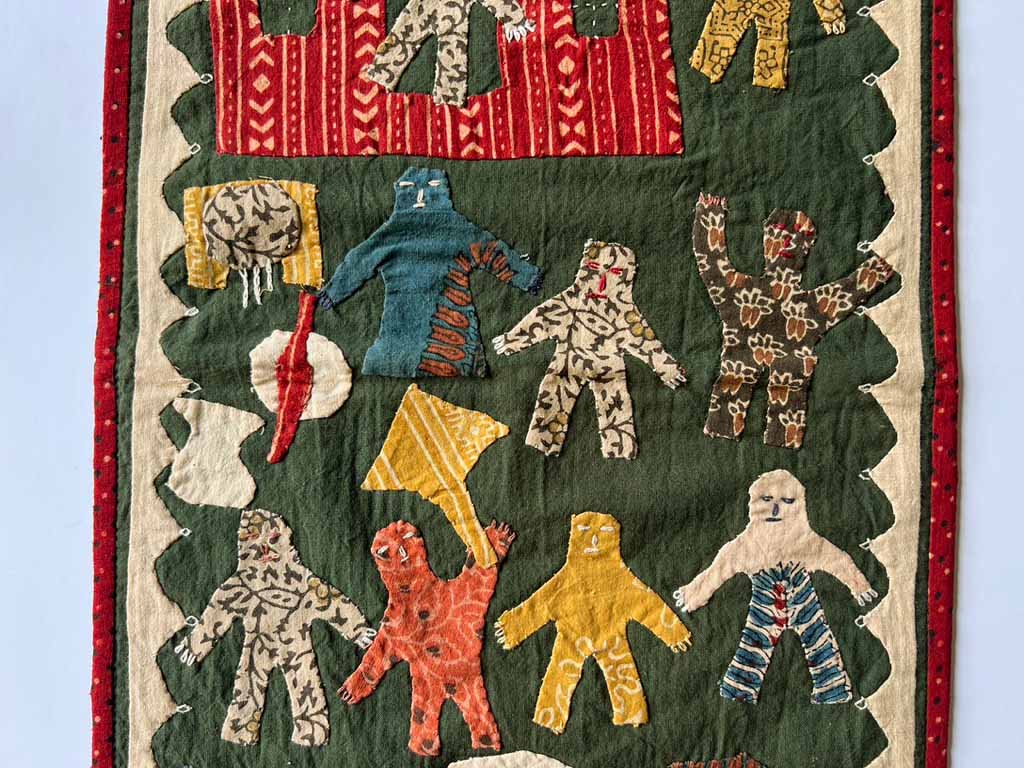 The kids celebrate the coming of the monsoon, green background