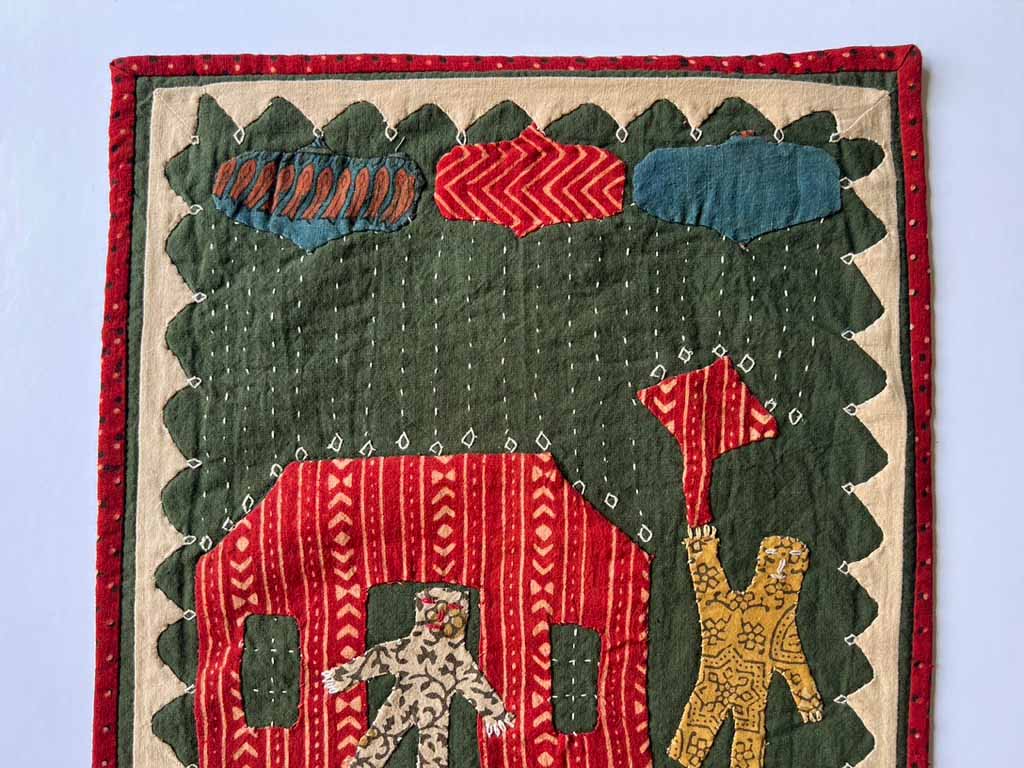 The kids celebrate the coming of the monsoon, green background