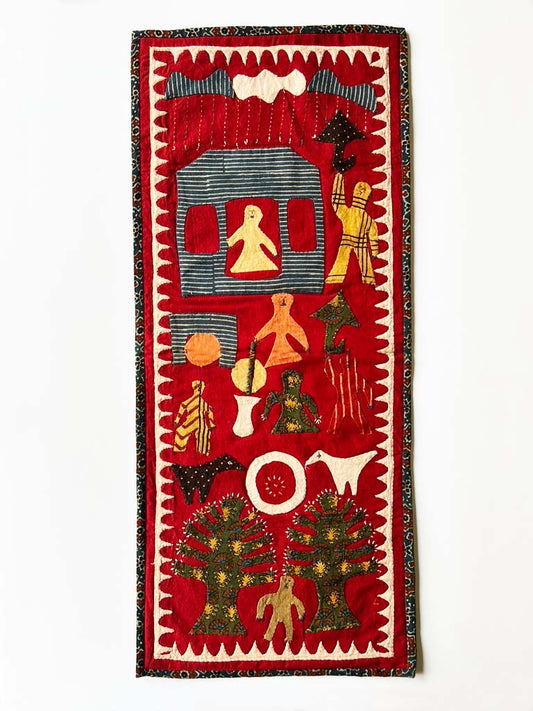 Kids celebrate the coming of the monsoon, red background