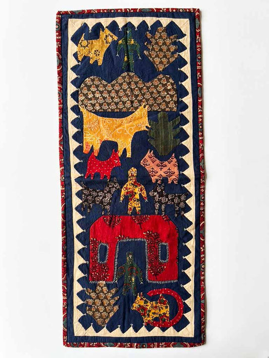 The kids looking after the animals, blue background