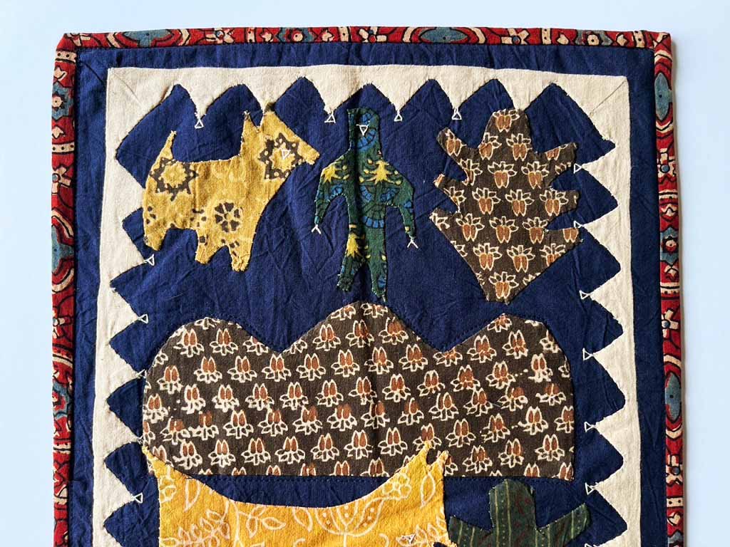 The kids looking after the animals, blue background