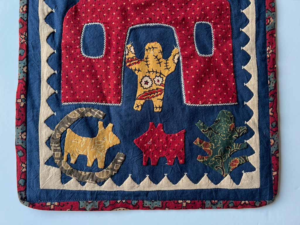 Kids looking after the animals, blue background