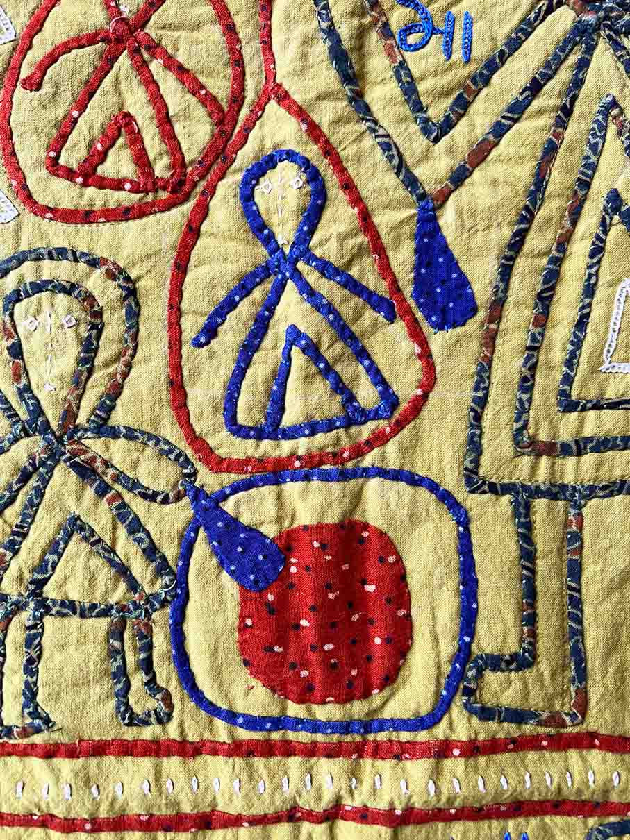 Large aplique wall hanging from Kutch