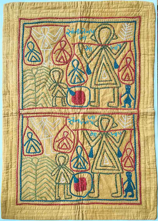 Large aplique wall hanging from Kutch