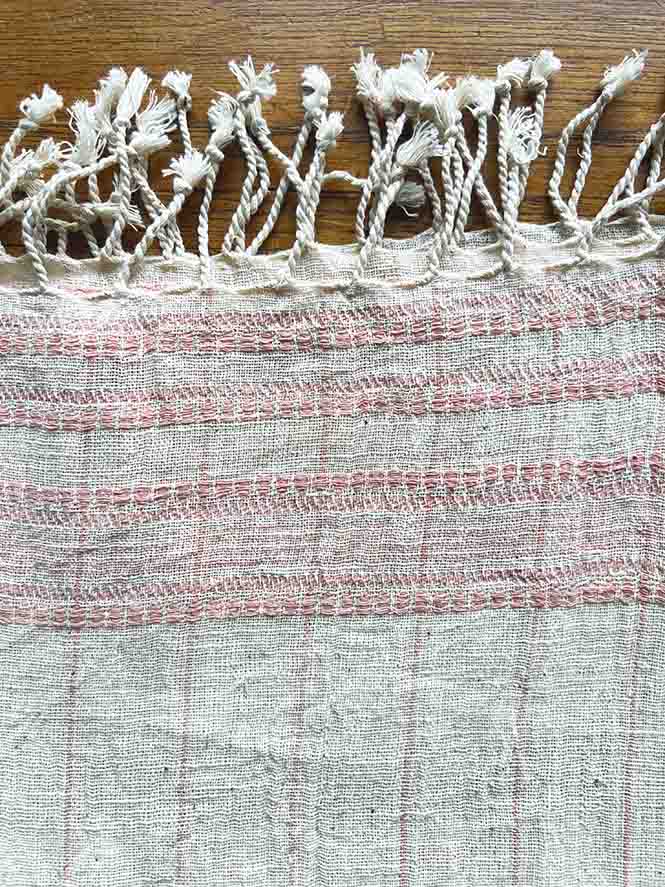 Set of four pink organic Kala cotton table napkins