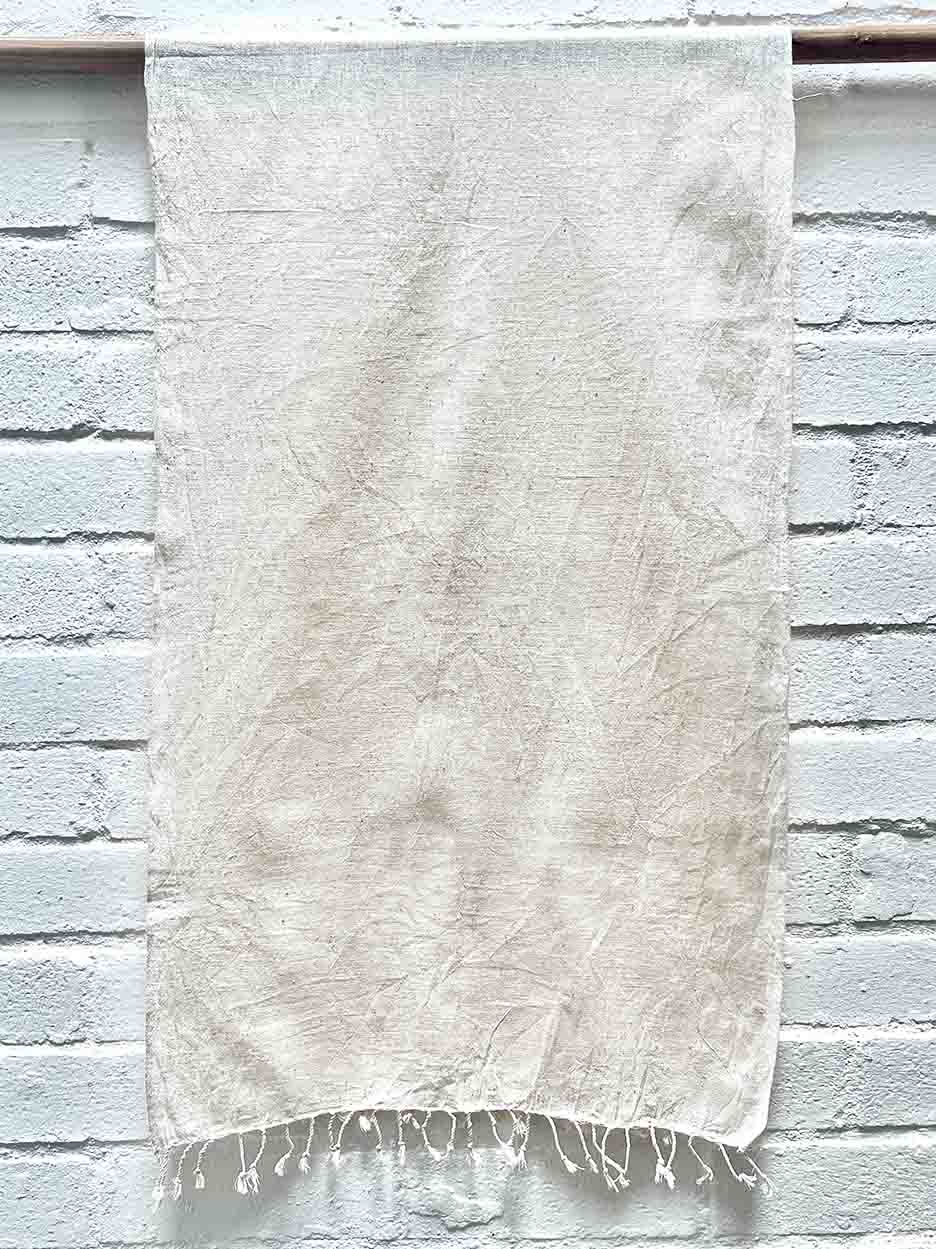 Hand woven raw organic kala cotton scarf from Kutch