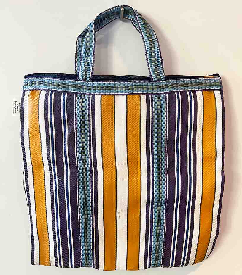 Shopping bags made from recycled plastic in Varanasi