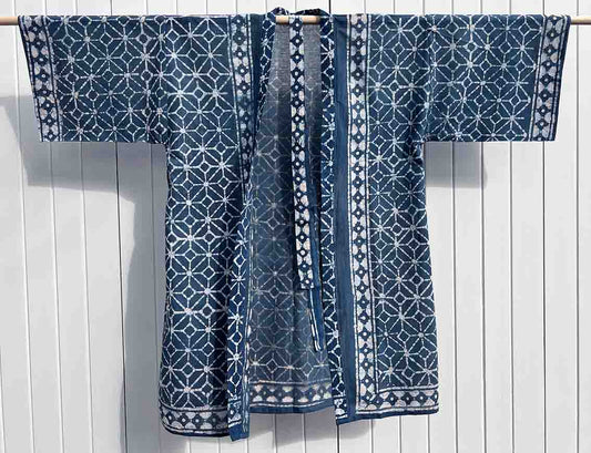 Dark Indigo Kimono with belt (see notes)