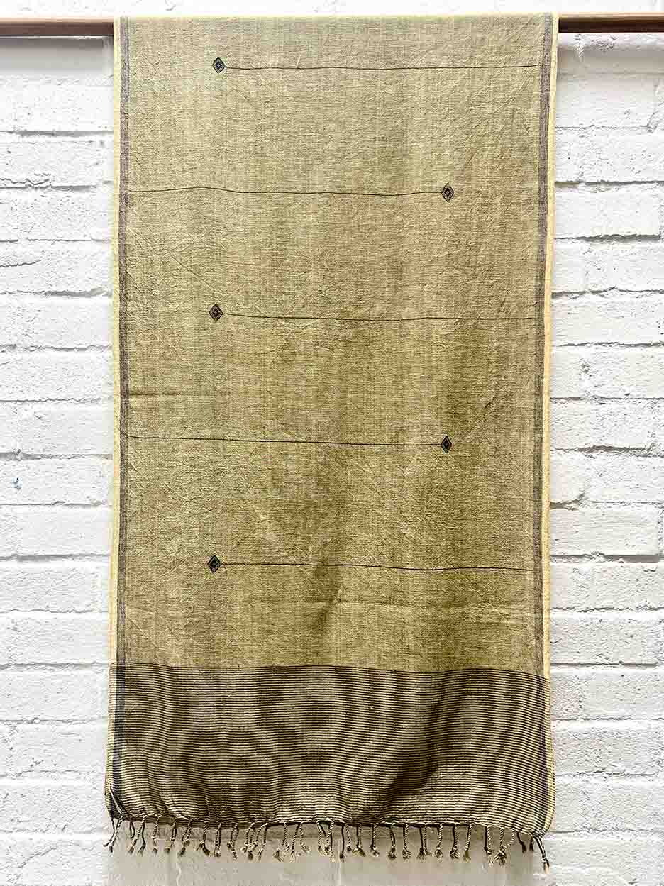 Hand woven organic kala cotton scarf (stole) from Kutch