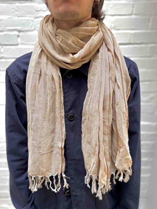 Large sand scarf with tassels