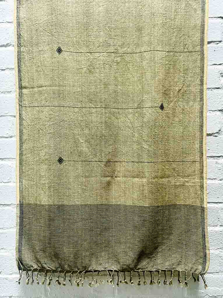 Hand woven organic kala cotton scarf (stole) from Kutch